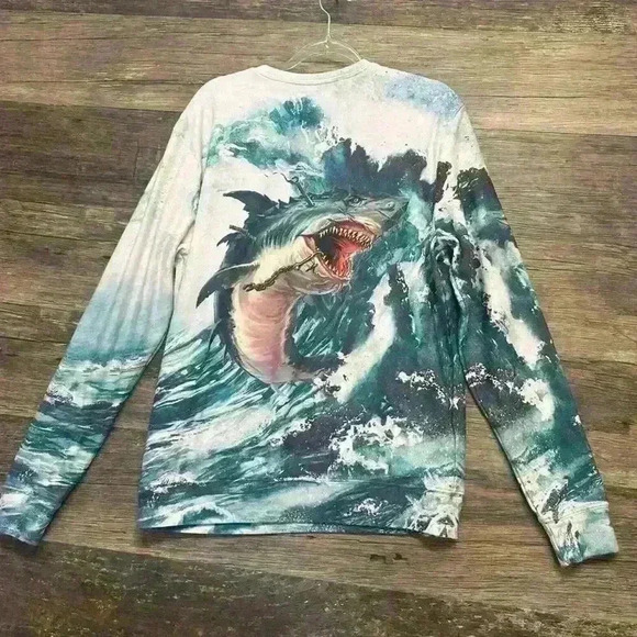 Aloha From Deer Shark Attack Graphic Sweatshirt Size Large Men’s - Picture 3 of 3